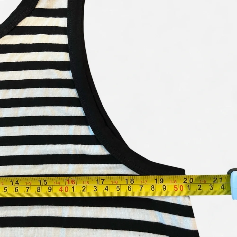 Old Navy Black and White Sleeveless Midi Length Striped Dress 1x plus size - Picture 4 of 5